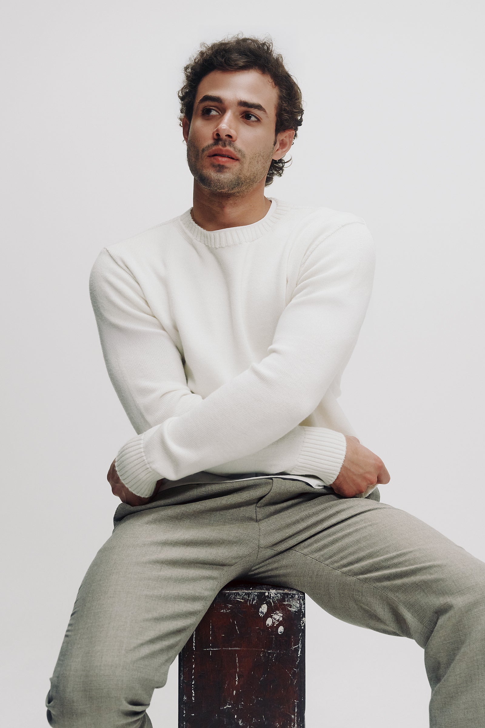 Noah Merino Wool Sweater in Straw