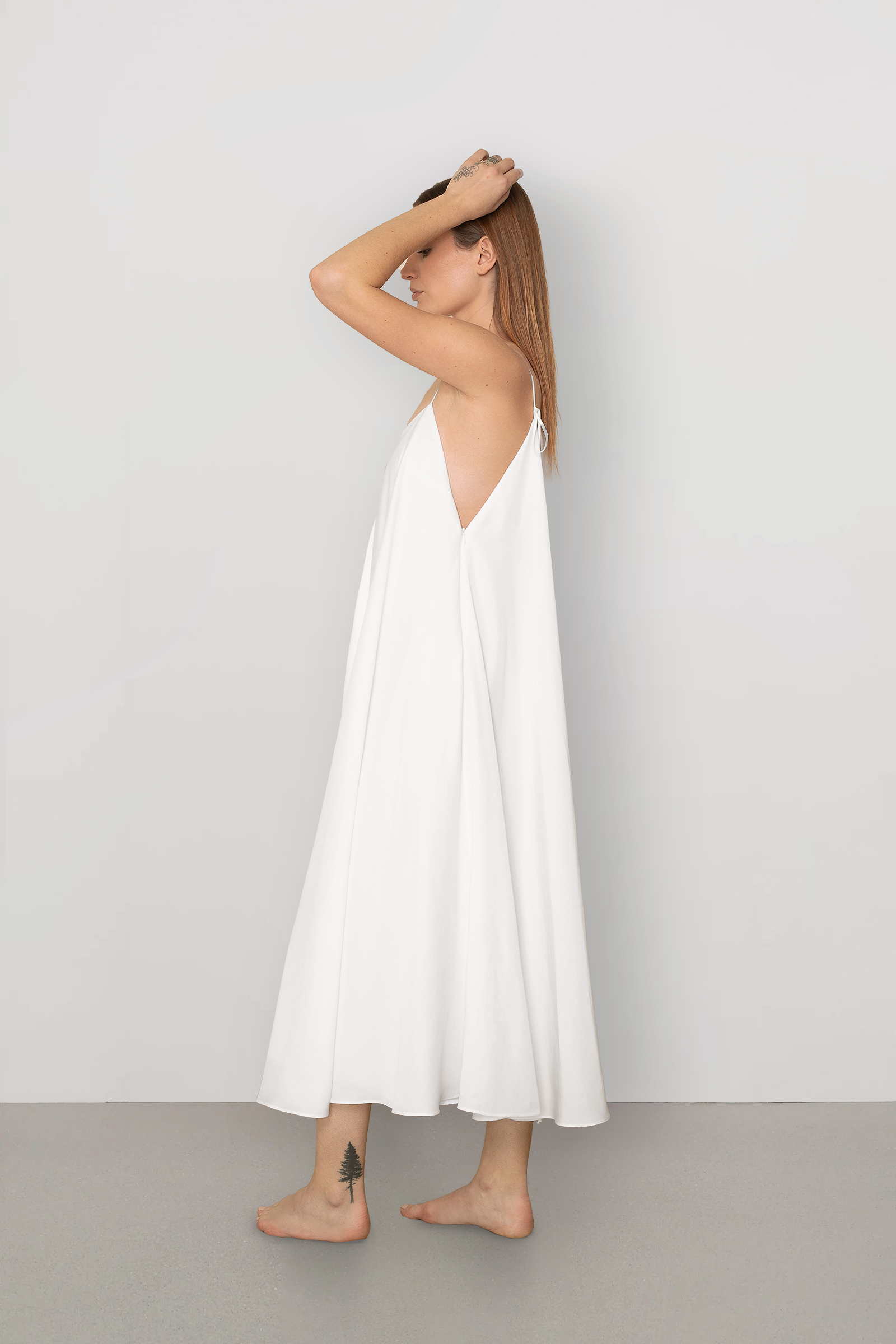 AURA Dress in Enzymatic Tencel™ - White