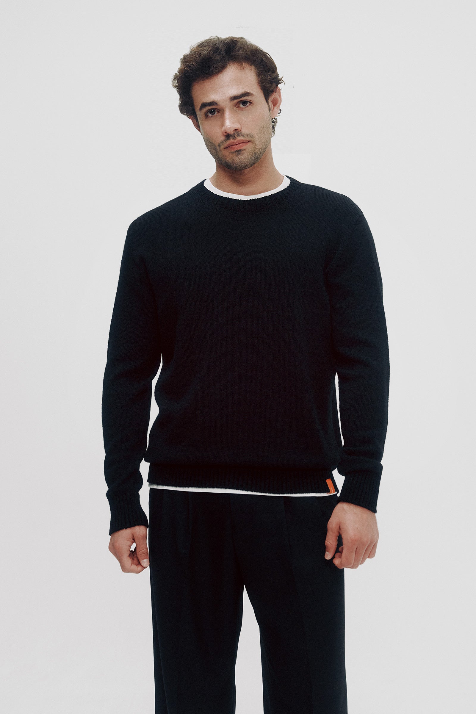 Noah Merino Wool Sweater in Black