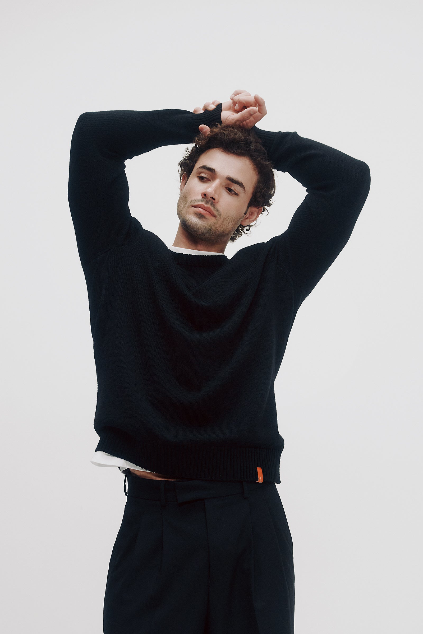 Noah Merino Wool Sweater in Black