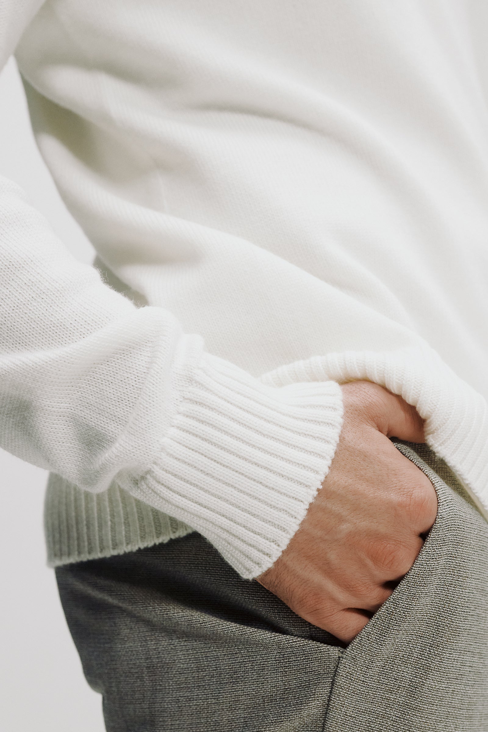 Noah Merino Wool Sweater in Grey