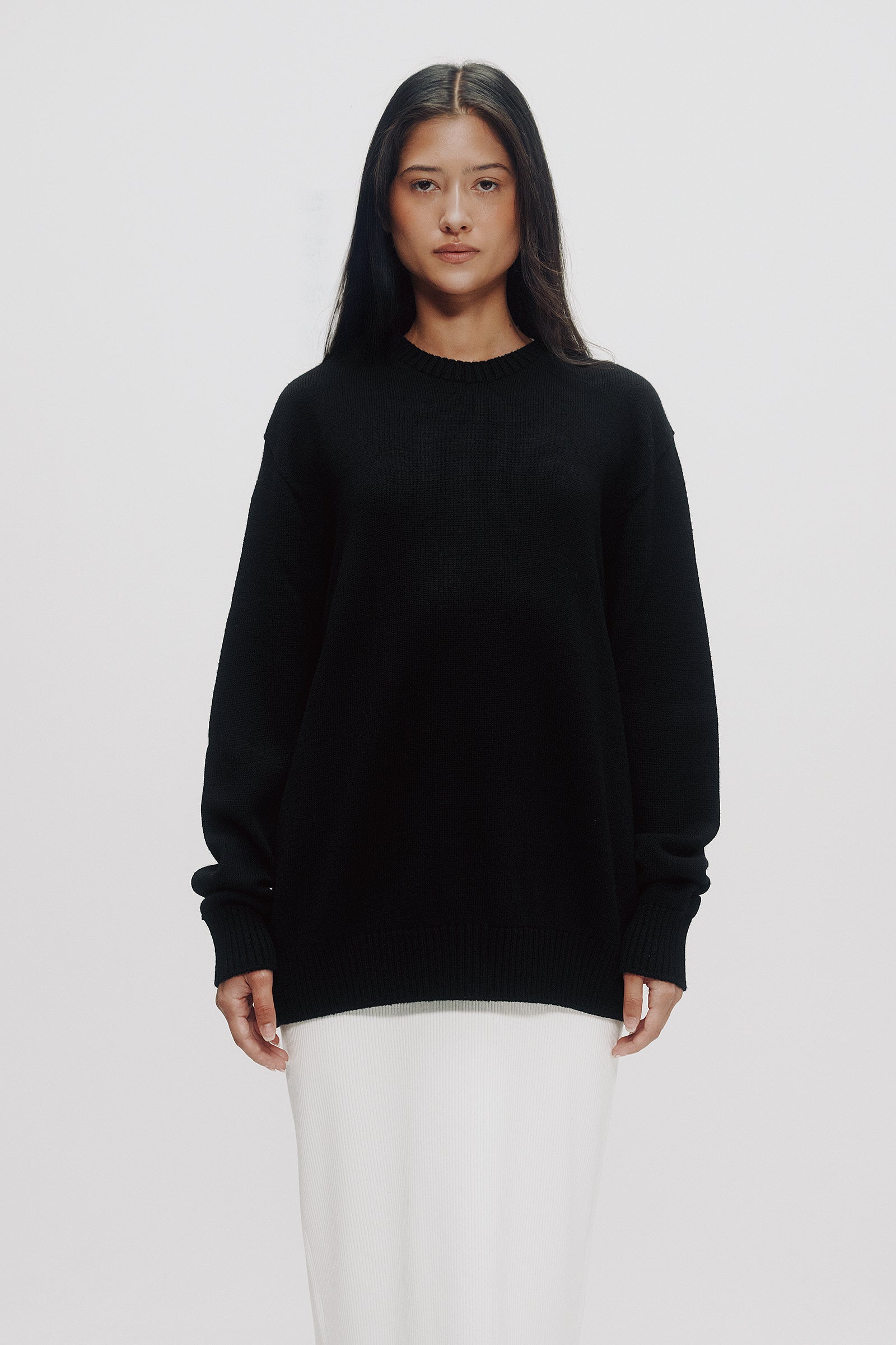 Mila Merino Wool Sweater in Black