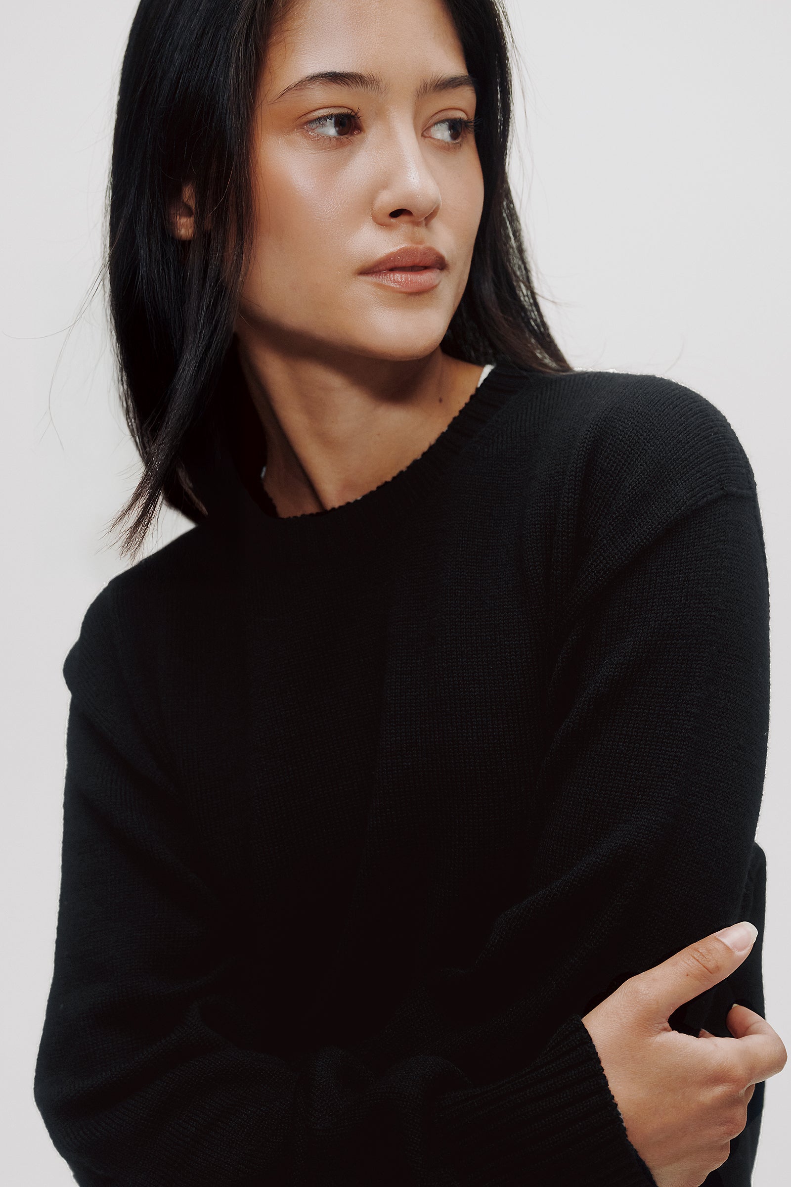 Mila Merino Wool Sweater in Black
