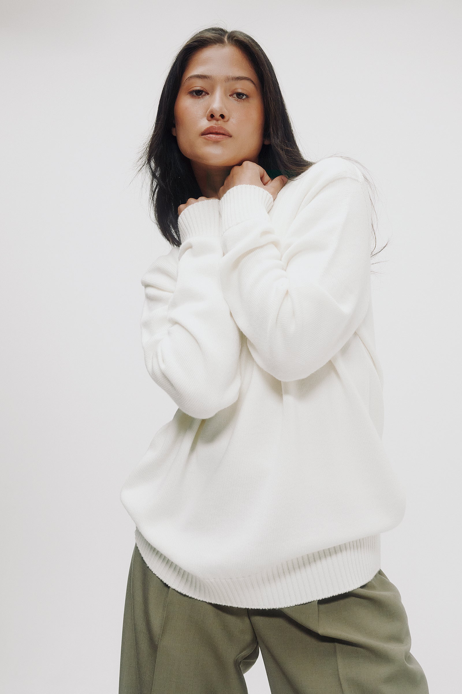 Mila Merino Wool Sweater in Off-White